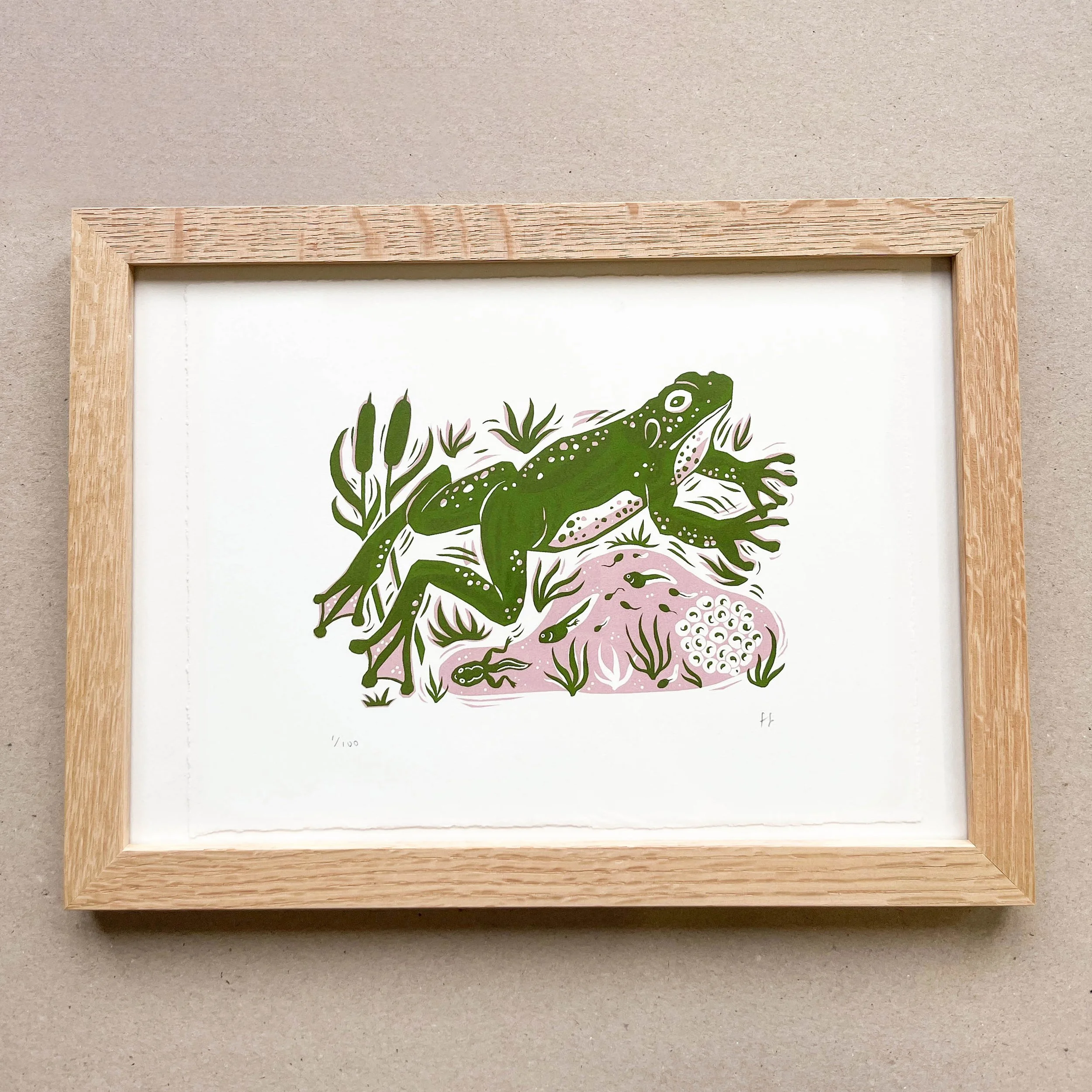 Faces in the forest 森の仲間たち : postcard b… Frog - Limited Edition Screenprint — Folded Forest